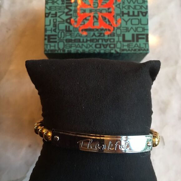 “THANKFUL” RUSTIC Cuff Regifter Silver - Picture 6 of 10